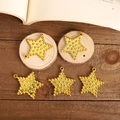 Golden five-pointed star pendants with textured surface for Christmas tree decoration - 4.5cm Flat Dotted Star / 5 Pieces / Gold