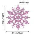 Pink glitter snowflake ornament for Christmas tree 10cm decorative hanging piece - 12Pcs/Pack / Pink Style D