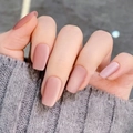Matte bean paste cat eye press-on nails in squoval shape for women daily wear - Glue Type / Bean Paste Color (Y-324)