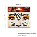 Leopard print face art sticker set with rhinestones for Halloween costume party makeup - Leopard Face Sticker [Regular]