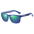 Blue sunglasses with orange speckled frame and purple gradient polarized lenses - H9/Blue Frame Gold Dots/Colorful Reflective Lens