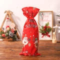 Sac à vin de Noël avec motifs Père Noël et renne et fermeture à cordon - Style Père Noël et Renne