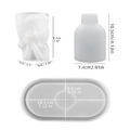3-piece resin mold set including embossed figure, striped vase, and oval tray for DIY craft - Girl Figurine Holder + Vase + Tray