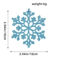 Blue glitter 10cm plastic snowflake ornament for Christmas tree decoration with 6g weight - 12Pcs/Pack / Blue Style C