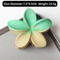 Green and yellow gradient frangipani hair claw clip with a matte finish for summer beach - Green Flesh Gradient