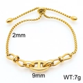 Bracciale regolabile in acciaio inossidabile dorato con maglie a catena d'ancora - Stile Catena ad Ancora Oro(KB167025-Z)