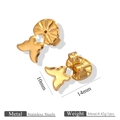 Golden butterfly-shaped stainless steel earring backs size 10mm by 14mm for jewelry making - Butterfly Back / Gold