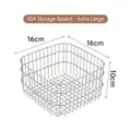 Extra large 304 stainless steel square storage basket with 16cm width for kitchen sink - Extra Large (16x16x10cm)