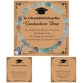 Bracciale di laurea con pietre naturali, ciondolo coccinella e biglietti - L'avventura ha inizio - Laurea / Bracciale in Amazonite