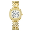 Orologio quadrato dorato da donna con strass scintillanti e lancette blu eleganti - Oro