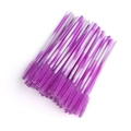 50pcs disposable eyelash brushes with purple nylon bristles and marble pattern handle - 50 Pcs/Pack / Fuschia