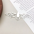 Silver hollow bat pendant accessory for Halloween DIY jewelry and craft making - 11x55mm / Large Bat