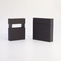 Minimalist black square paper gift box with lid for jewelry storage and display - Black Floating Box + Resealable Drawer Box; 110*110*20mm