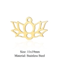 Golden lotus flower stainless steel pendant charm 11x19mm for DIY jewelry making - Gold Small Lotus (11x19mm) / 5 Pcs/Pack
