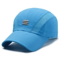 Sky blue breathable quick-dry baseball cap with mesh side panels for sports and sun protection - Adjustable / Lake Blue