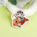 Broche mignonne en acrylique représentant un dragon de dessin animé et un poisson koi - 11 Bébé Petit Serpent [A1156]