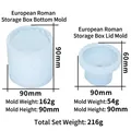 European Roman style storage box silicone resin mold set for candle cups and jewelry - European Roman Storage Box Mold