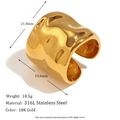 Wellenstruktur Breiter Offener Ring-Gold
