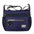 Waterproof multi-pocket crossbody bag for men in deep purple scratch-resistant nylon - Blue