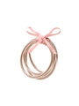 Set di braccialetti in silicone glitterato oro champagne con fiocco di raso rosa - Set di braccialetti glitter oro chiaro con fiocco (30030)