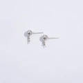 Minimalist S925 sterling silver ball stud earrings with hanging loops for DIY jewelry - White Gold Stud Accessory