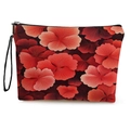 Pochette trucco floreale con stampa fiori rossi e pratico cinturino da polso nero - Stile Floreale di Ibisco (Stile 2)