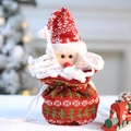 Knitted Santa Claus gift bag with drawstring closure for Christmas decor and holiday presents - Santa Claus