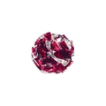Red and silver 6cm crinkle paper ball toy for cats with metallic foil texture - Wine Red + Silver