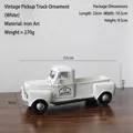 Vintage white metal pickup truck model with home logo for retro home decor display - Vintage Pickup Truck - White