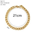 Macro detail of 18K gold plated 316L stainless steel chain with size specifications - Cuban Chain Style (NH-56-1)