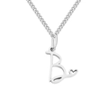 Collana da donna in acciaio inox argento con ciondolo a cuore e lettera B iniziale - Lettera B / Colore acciaio