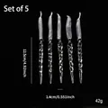 Lot de 5 ornements stalactites de Noël en acrylique transparent avec rubans, 12,5 cm - Pendentifs Glaçons / Lot de 5