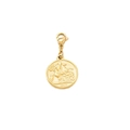 Goldener Münzanhänger von 1901 mit Karabinerverschluss und klassischem Reliefmuster - 1901 Münze