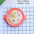 Detailed top view of a miniature soup bowl fridge magnet showing 4.9x6cm dimensions - Corn and Rib Soup (No Magnet)