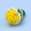 Handmade crochet tricolor knit pendant in yellow, white and blue colors - Yellow Large Rose Hand Bouquet