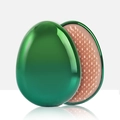 Set spazzole per capelli a forma di uovo verde metallizzato con setole districanti rosa - Verde Sfumato (Galvanizzato)