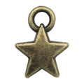 Ciondolo a stella in lega di bronzo antico con finitura vintage per gioielli fai-da-te - Stella a Cinque Punte 9x12mm
