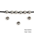 Silver 4x3mm stainless steel flat round spacer beads for DIY jewelry bracelet making - 4x3mm (Hole 1.5mm) 50 Pieces