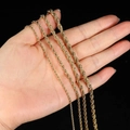 Goldene Edelstahl-Kordelketten für Damen und Herren in vier verschiedenen Stärken erhältlich - Breite 6mm / Halskette 24 Zoll (60.96cm) / Gold
