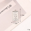 Detailed view of silver Elizabeth II rectangular coin pendant for DIY jewelry making - C320 12mm*22mm Silver Queen Portrait Tag