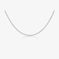 Elegant S925 sterling silver tennis chain necklace with shiny round turquoise and zircon stones - Platinum White Stone Style (Necklace) / Silver Necklace [White Zirconia]