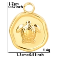 Colgante de tortuga marina de acero inoxidable chapado en oro 18k para hacer joyas - Colgante / Dorado