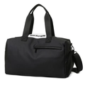 Bolsa de deporte negra impermeable con asas dobles y correa ajustable para el hombro - Negro