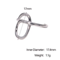Detalles del diámetro interno de 17,4 mm y peso de 1,1 g del anillo de acero plata - Color Acero