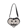 Halloween pumpkin crossbody bag with black and white heart shape contrast design - Off White