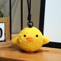 Cute yellow duckling plush keychain in soft textured fleece with hanging loop - Yellow Chick