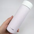 Pink matte stainless steel insulated water bottle with white screw cap by CASNO - 400ml / Old Model No Filter / Pink