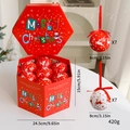 Set di palline di Natale 8cm rosse e bianche con cervi in confezione regalo - Rosso e Bianco Renna 14 Pz