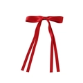 Elegant large red satin ribbon bow hair clip with a vintage spring fastener style - Ribbon Duckbill Clip / Red