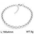 Elegante bracciale in acciaio inossidabile argento con doppio cerchio e moschettone - Catena a Cerchi Argentata (KB188516-Z)